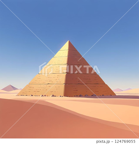 砂漠にあるピラミッドのイラスト 砂漠にあるピラミッドのイラスト 124769055