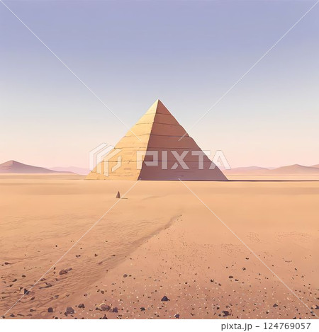砂漠にあるピラミッドのイラスト 砂漠にあるピラミッドのイラスト 124769057