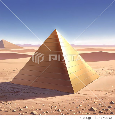 砂漠にあるピラミッドのイラスト 砂漠にあるピラミッドのイラスト 124769058