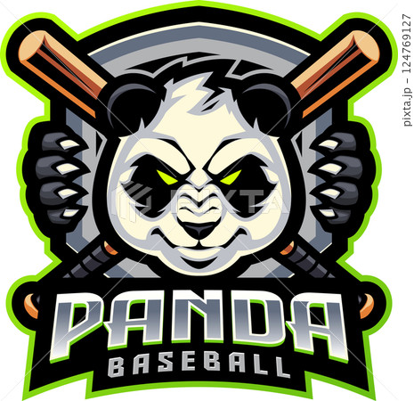 Panda baseball mascot 124769127