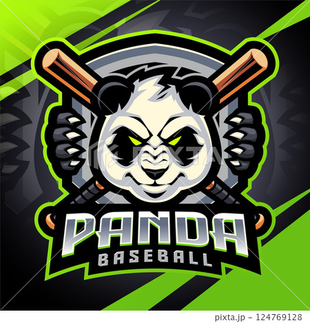 Panda baseball esport mascot logo design 124769128