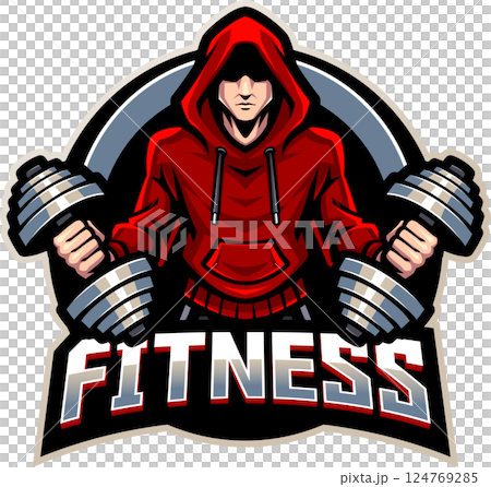 Fitness guy mascot 124769285