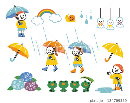 梅雨と子ども 梅雨と子ども 124769389