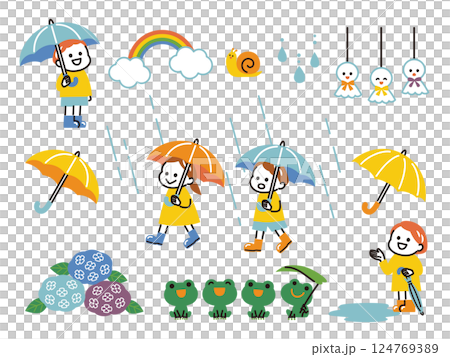 梅雨と子ども 梅雨と子ども 124769389