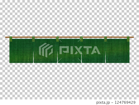 綠色亞麻風暖簾 124769429