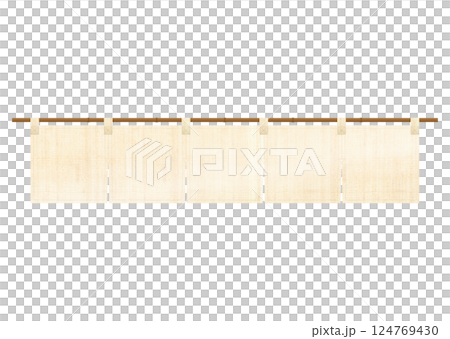 Unbleached linen-style noren curtain 124769430