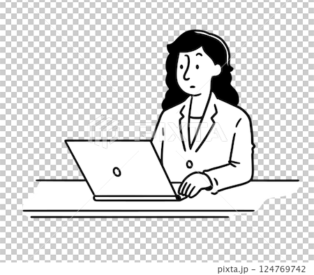 Business woman doing work 124769742