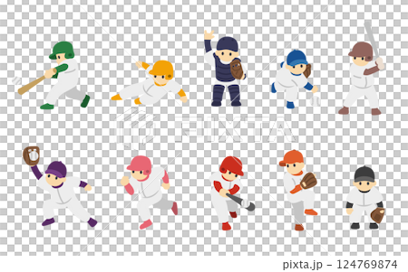 一群孩子在玩小聯盟棒球的插圖 124769874