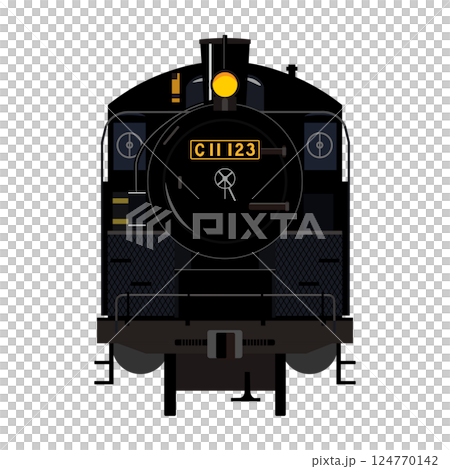 SL C11 123号機の正面ベクターイラストのイラスト素材