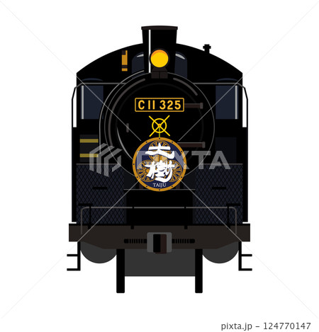 SL大樹 C11 325号機の正面ベクターイラスト 124770147