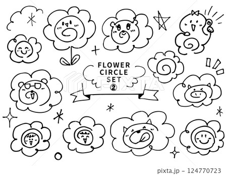 手書きペン画 いろんなはなまるセット2 手書きペン画 いろんなはなまるセット2 124770723