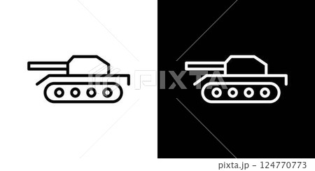 戦車のラインアイコン 戦車のラインアイコン 124770773