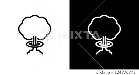 キノコ雲のラインアイコン キノコ雲のラインアイコン 124770775