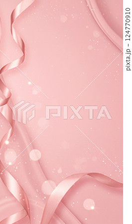 上品でリッチなリボン ピンク背景 上品でリッチなリボン ピンク背景 124770910