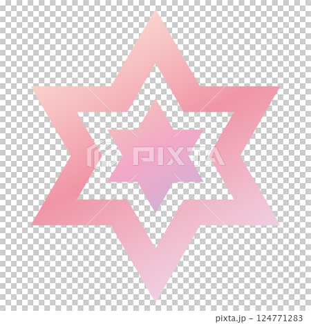 Hexagram icon pink 124771283