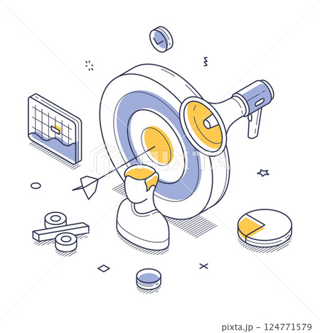 Exploring isometric design in modern vector illustrations for effective data visualization 124771579