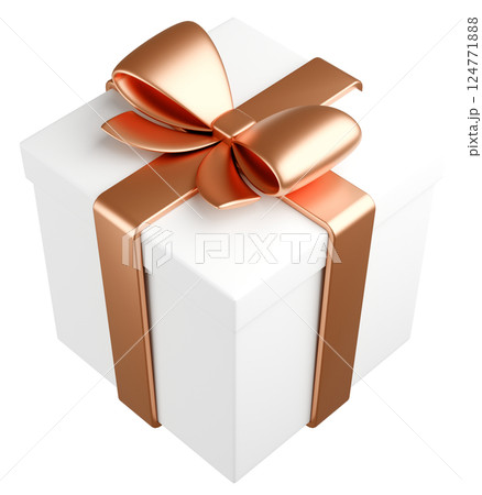 3Dイラスト_プレゼント_金色 3Dイラスト_プレゼント_金色 124771888