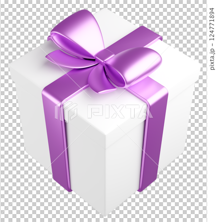 3Dイラスト_プレゼント_紫 3Dイラスト_プレゼント_紫 124771894