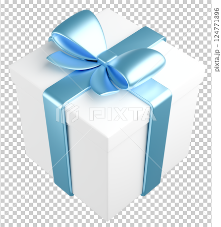 3Dイラスト_プレゼント_水色 124771896