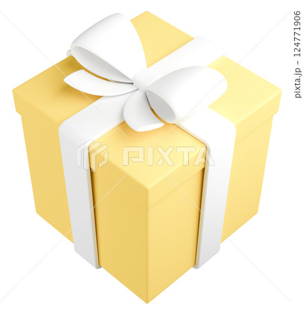 3Dイラスト_プレゼント_黄色 3Dイラスト_プレゼント_黄色 124771906