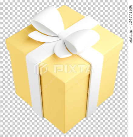 3Dイラスト_プレゼント_黄色 3Dイラスト_プレゼント_黄色 124771906