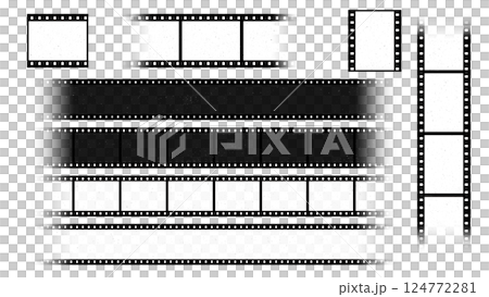 汚れのついたフィルム風のテロップベース素材 背景透過 汚れのついたフィルム風のテロップベース素材 背景透過 124772281