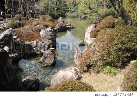 春の日の京都城南宮の庭園 124772434