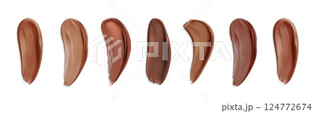 Foundation drops kit with various dark skin tones. Foundation drops kit with various dark skin tones. 124772674