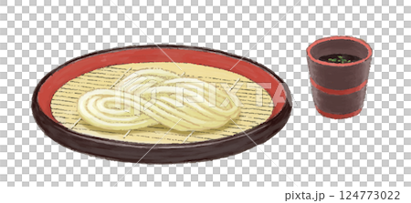 Zaru udon illustration in colored pencil style 124773022