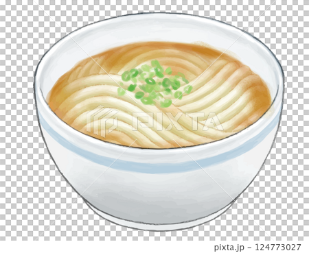 カレーうどん イラスト　色鉛筆風 124773027