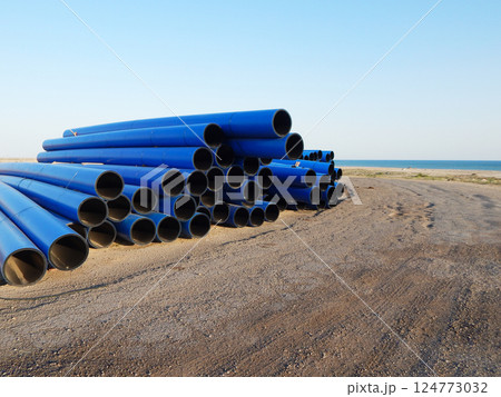 Industrial polymer pipes. 124773032