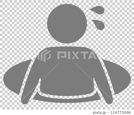 穴から脱出する人物の背景透過アイコン 124773086