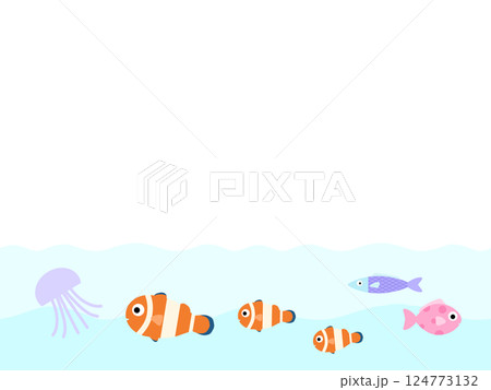 海の生き物の背景　H-1 124773132
