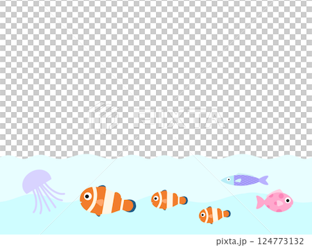 海の生き物の背景　H-1 124773132