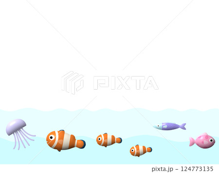 プクプク海の生き物の背景　I-1 124773135