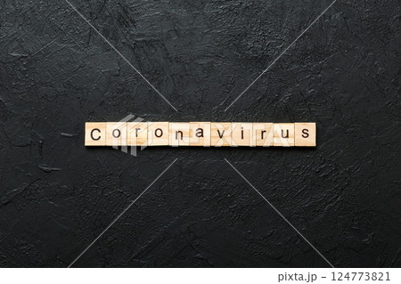 coronavirus word written on wood block. coronavirus text on table, concept 124773821