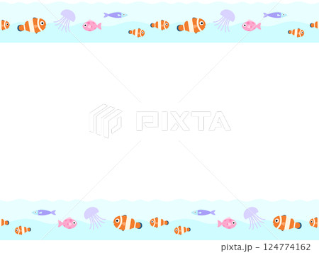 海の生き物の背景　J-1 124774162