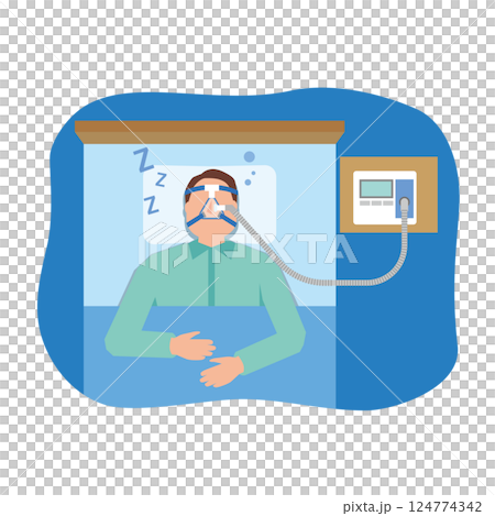 睡眠時無呼吸症候群を治療する男性 124774342