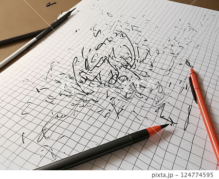 ノートに書いた落書き 124774595