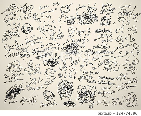 手書きの落書き 124774596