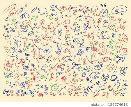 手書き風のおしゃれな手書き文字セット 124774618