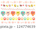 かわいい和風イメージ　ラインセット 124774639