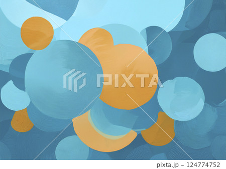 青背景パステルカラーペイント　丸 124774752