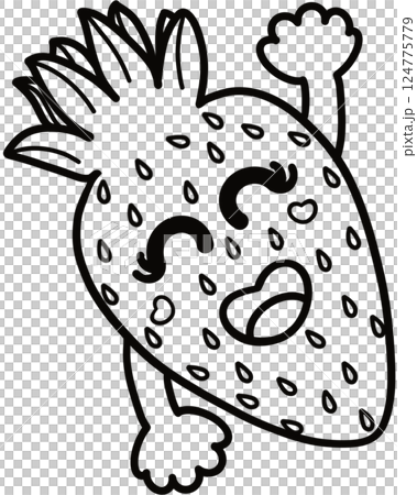 Minimalist Outline Drawing of a Cartoon fruit Elegant Design Cute hand drawn for coloring books. Minimalist Outline Drawing of a Cartoon fruit Elegant Design Cute hand drawn for coloring books. 124775779