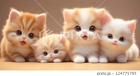 かわいい子猫たち 124775795