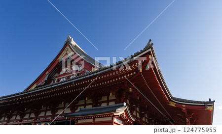 The roof of the main hall of Senso-ji Buddhist temple in Asakusa Tokyo The roof of the main hall of Senso-ji Buddhist temple in Asakusa Tokyo 124775955