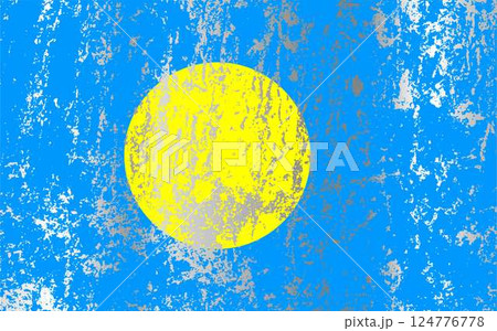 Palau flag with grunge effect. 124776778