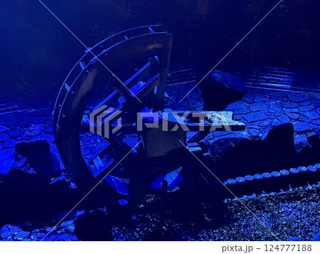 音無親水公園の春のライトアップされた夜桜 124777188