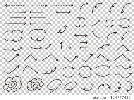 Marker Arrow Set Black Line Drawing Felt Pen Magic 124777436