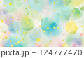 やさしい春色の水彩背景 – 淡くカラフルな水玉模様 124777470